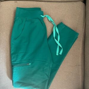 FIGS High Waisted Hunter Green Scrub Pants